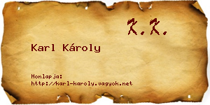 Karl Károly névjegykártya