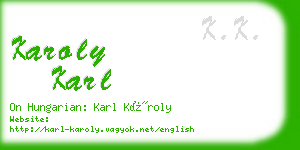 karoly karl business card